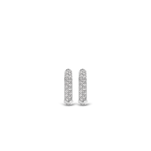 Load image into Gallery viewer, Ti Sento Silver CZ Hoop Earrings