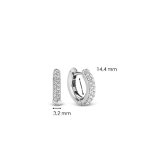 Load image into Gallery viewer, Ti Sento Silver CZ Hoop Earrings