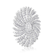 Load image into Gallery viewer, Sunburst Brooch with Clear Stones
