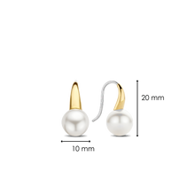 Load image into Gallery viewer, Ti Sento Gold Plated Drop Pearl Earrings
