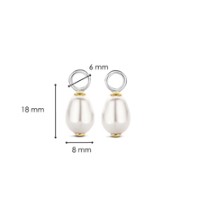 Load image into Gallery viewer, Ti Sento Oval Pearl Ear Charms
