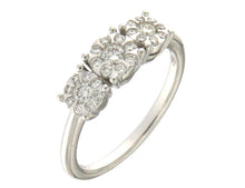 Load image into Gallery viewer, 18K 3 Stone White Gold Diamond Ring