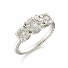 Load image into Gallery viewer, 18K White Gold 3Stone Diamond Ring
