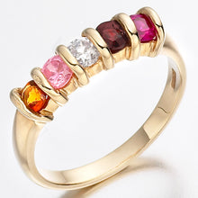 Load image into Gallery viewer, 9ct Yellow 5 Birthstone Ring Made To Order