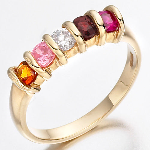 9ct Yellow 5 Birthstone Ring Made To Order