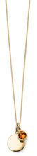 Load image into Gallery viewer, Gold Plated Sterling Silver Birthstone Disc Pendant