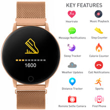Load image into Gallery viewer, Series 5 Smart Watch with Heart Rate Monitor and Rose Gold Stainless Steel Mesh Strap
