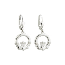 Load image into Gallery viewer, Sterling Silver Claddagh Drop Earrings