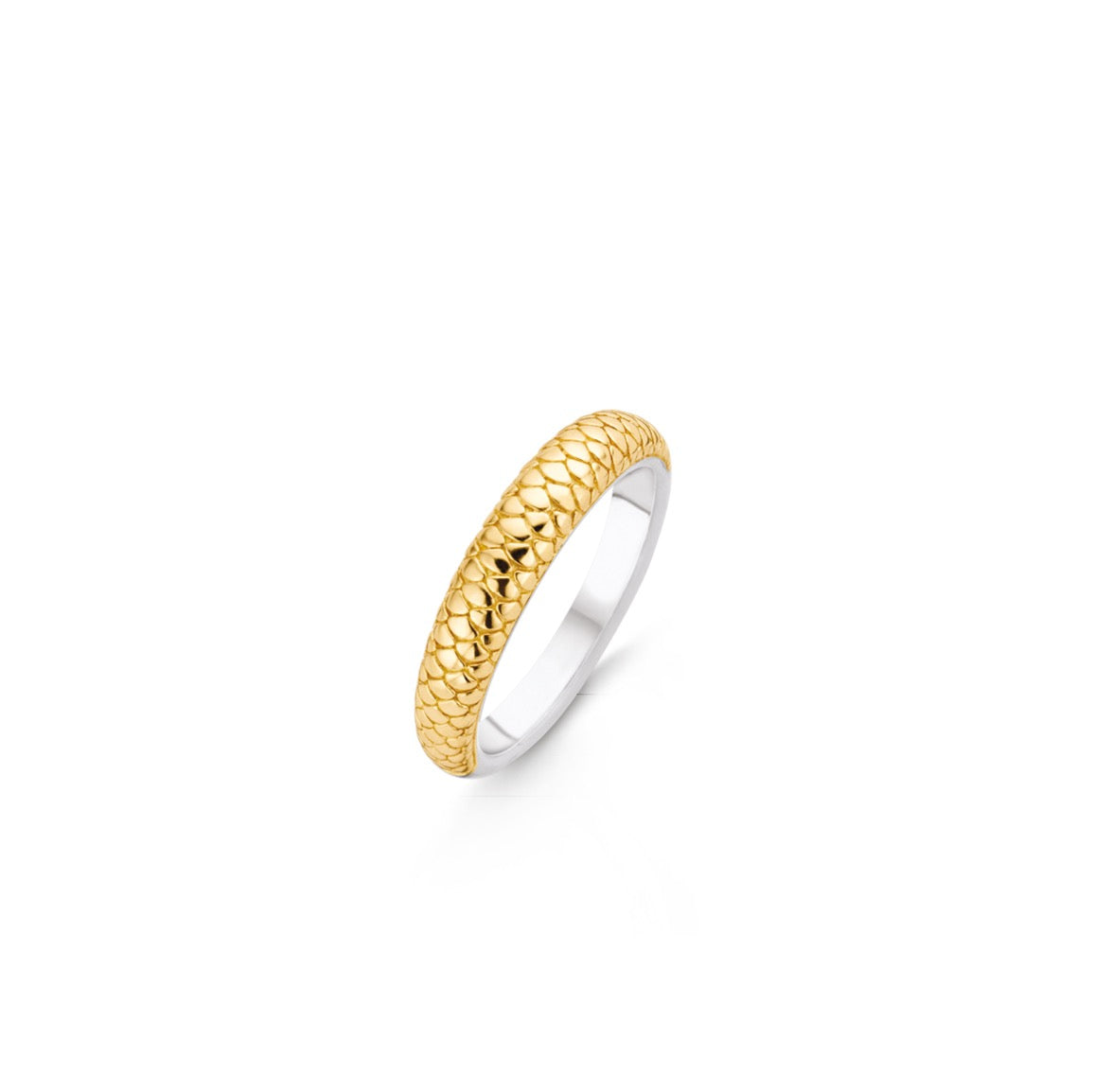 Shop Ti Sento: Braided Pave Gold Silver Wide Band Milano Ring