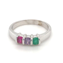 Load image into Gallery viewer, 9ct White Gold 3 Birthstone Ring Made To Order