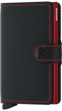 Load image into Gallery viewer, Matte Black & Red Miniwallet