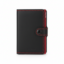 Load image into Gallery viewer, Matte Black & Red Miniwallet