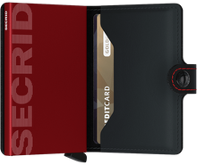 Load image into Gallery viewer, Matte Black & Red Miniwallet