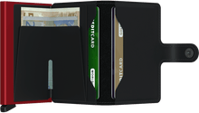 Load image into Gallery viewer, Matte Black & Red Miniwallet