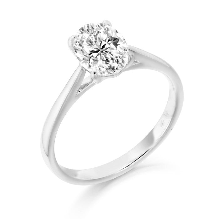 9ct White Gold Oval Shape CZ Ring