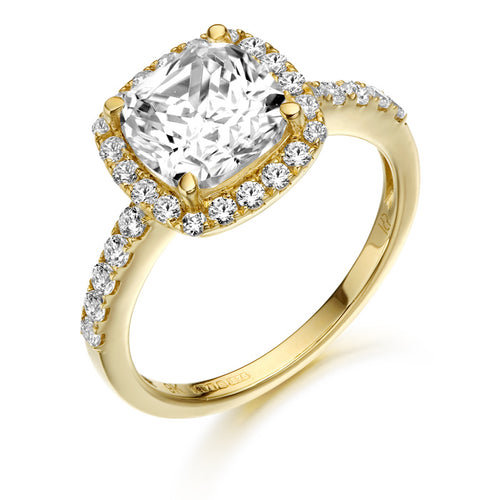 ladies 9ct gold dress rings Ladies 9ct yellow gold dress ring set with diamonds and a sapphire, UK size L