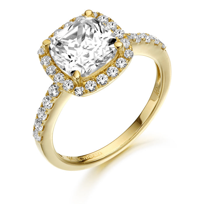 9ct Gold Cushionet CZ Ring