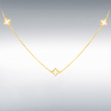 Load image into Gallery viewer, 9ct Yellow Gold Mother of Pearls Clover Petals Necklace
