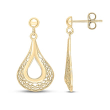 Load image into Gallery viewer, 9CT Yellow Gold Teardrop Filigree Drop Earrings
