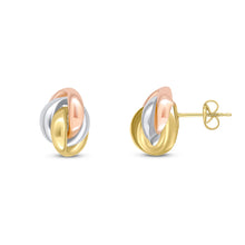 Load image into Gallery viewer, 9CT Three Tone Gold Knot Stud Earrings
