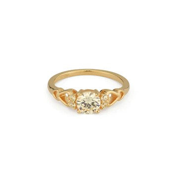 24Kae Ring with stones and heart shaped detail