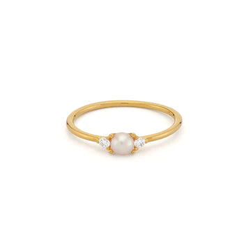 24Kae Ring with stones and pearl