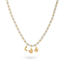Load image into Gallery viewer, 24Kae Necklace with Beaded Pearls &amp; pendants
