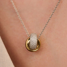 Load image into Gallery viewer, Bold Zirconia Crossover Necklace
