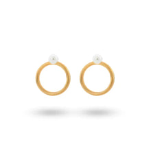 Load image into Gallery viewer, 24Kae Earring with Pearl and Hoop
