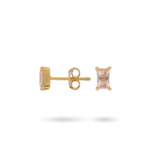 Load image into Gallery viewer, 24Kae Earring stud with rectangular colored stone
