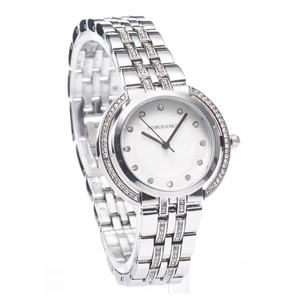 Silver Diamond Bezel/Numeral Watch