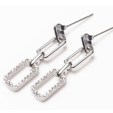 Load image into Gallery viewer, Silver Diamond Square Earrings
