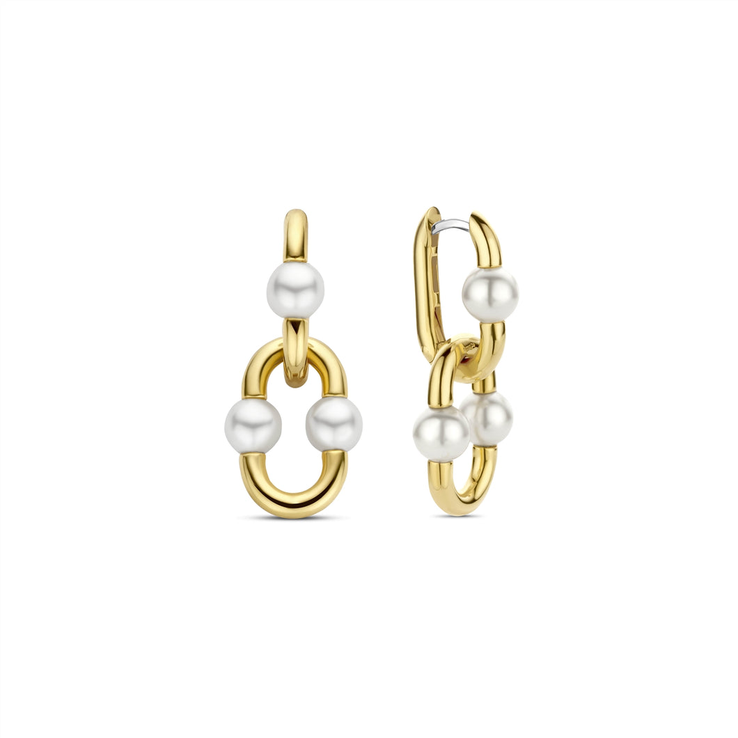 Ti sento earrings with white pearl charms