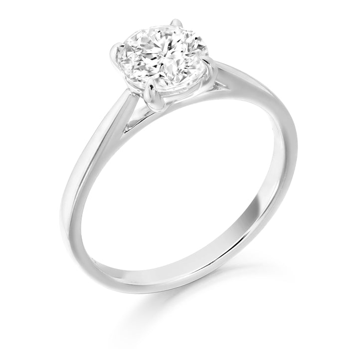 9ct White Gold Solitaire CZ Ring