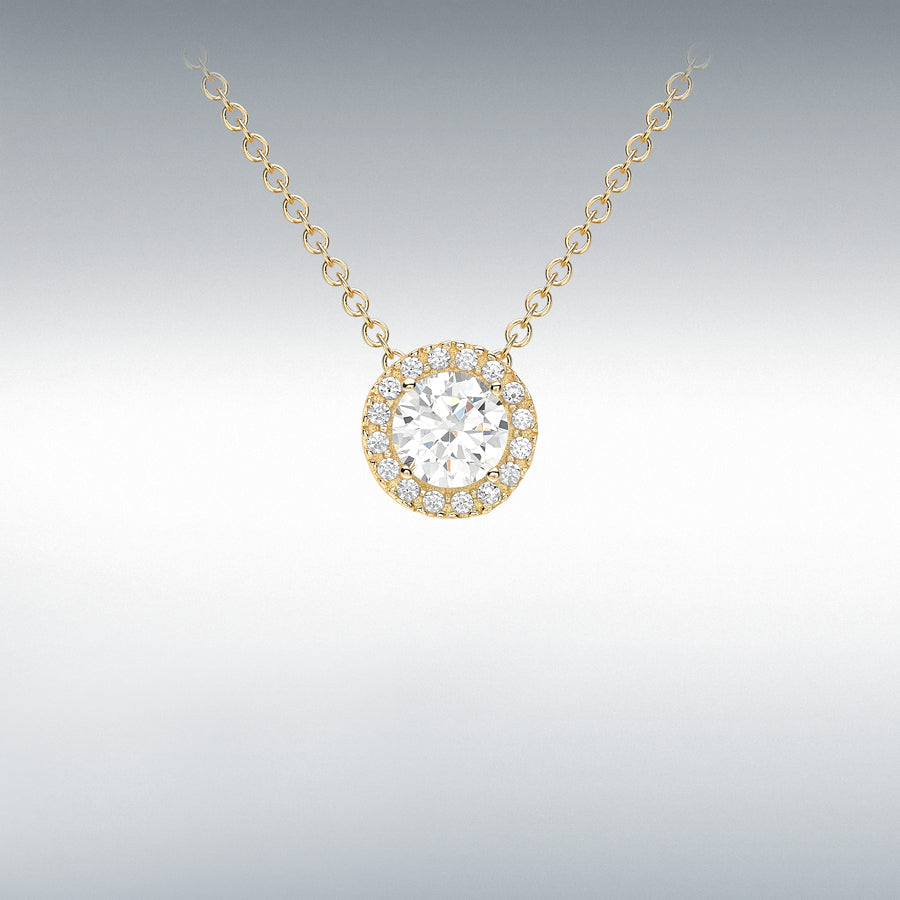 9CT GOLD CZ SLIDER PENDANT NECKLACE