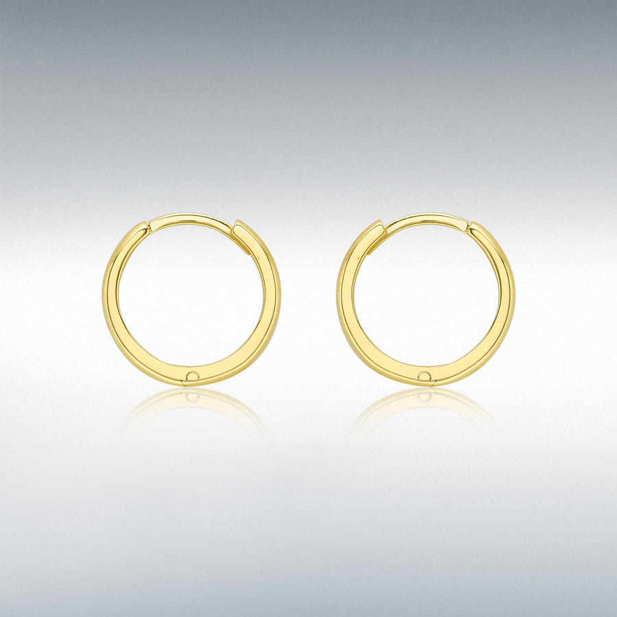 9CT GOLD 13MM HUGGY HOOP CREOLE EARRINGS