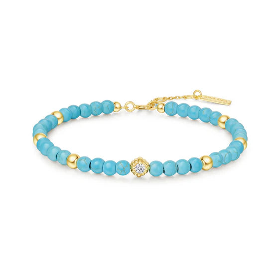 Zoom Gold Lab Created Turquoise Bracelet