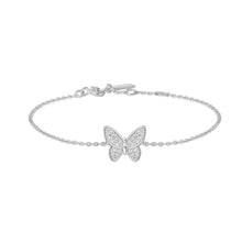 Load image into Gallery viewer, Silver Butterfly Pavé Bracelet
