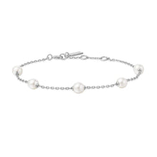 Load image into Gallery viewer, Silver Shell Pearl Station Bracelet
