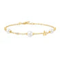 Load image into Gallery viewer, Gold Pearl and Star Station Bracelet
