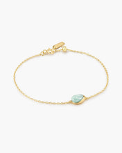 Load image into Gallery viewer, Gold Bezel Amazonite Organic Dome Pebble Bracelet
