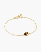 Load image into Gallery viewer, Gold Bezel Tiger’s Eye Organic Dome Pebble Bracelet

