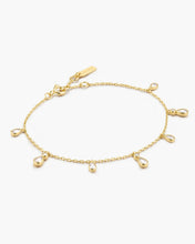 Load image into Gallery viewer, Gold Bezel-Set Teardrop Dangle Station Bracelet
