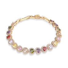 Load image into Gallery viewer, Gold Plated Heart Coloured CZ Bracelet
