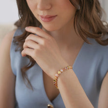 Load image into Gallery viewer, Gold Plated Heart Coloured CZ Bracelet
