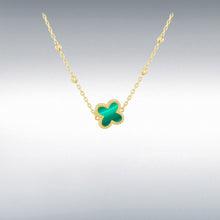 Load image into Gallery viewer, 9ct Yellow Gold Malachite Clover DC Ball Necklet
