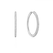 Load image into Gallery viewer, Silver Glam Hoop Earrings
