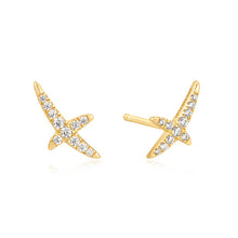 Load image into Gallery viewer, Gold Kiss Pavé Studs

