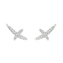 Load image into Gallery viewer, Zoom Silver Kiss Pavé Studs

