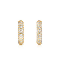 Load image into Gallery viewer, Gold Pavé Huggies
